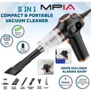 MPIA 5'i 1 Arada Taşınabilir Elektrikli Süpürge Çok Fonksiyonlu: Araba, Ev, Ofis.
